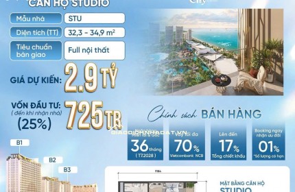 Căn hộ 5 sao biển Vũng Tàu, chỉ 700 triệu nhận nhà full nội thất 0799733979
